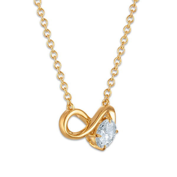EcoLove 1/2 CTW Lab Grown Diamond Infinity Necklace in Gold Plated Sterling Silver