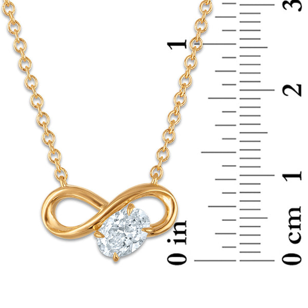 EcoLove 1/2 CTW Lab Grown Diamond Infinity Necklace in Gold Plated Sterling Silver