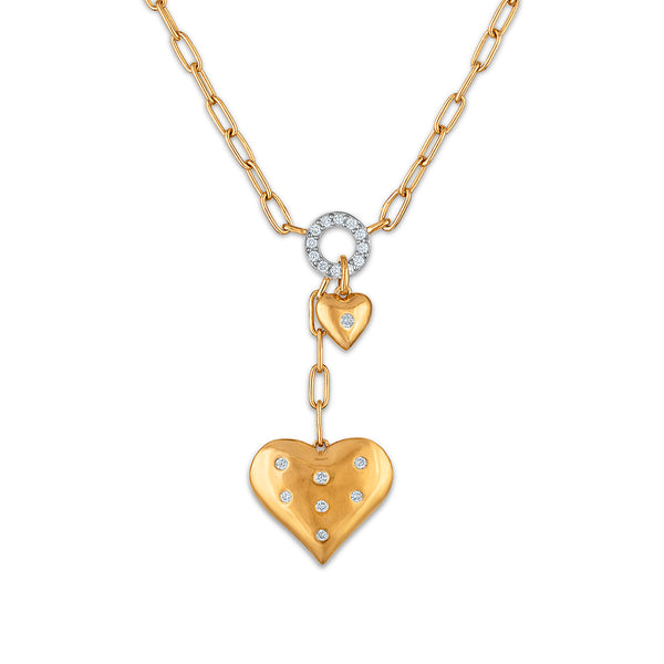 White Diamond Hearts & Symbols Necklace in 925 Silver