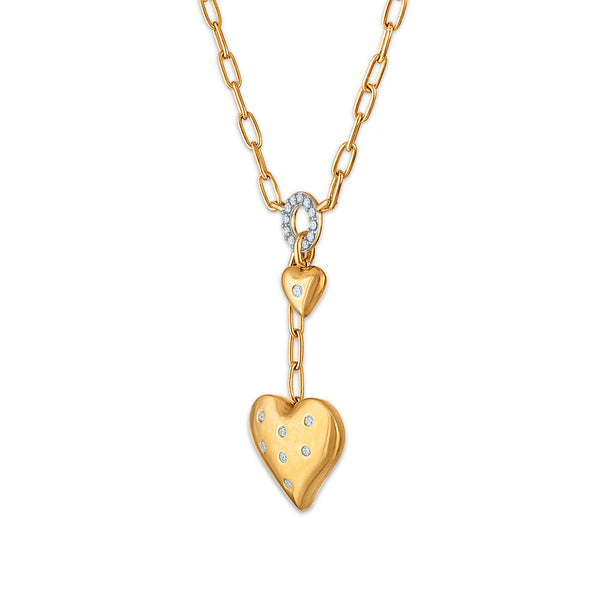 White Diamond Hearts & Symbols Necklace in 925 Silver