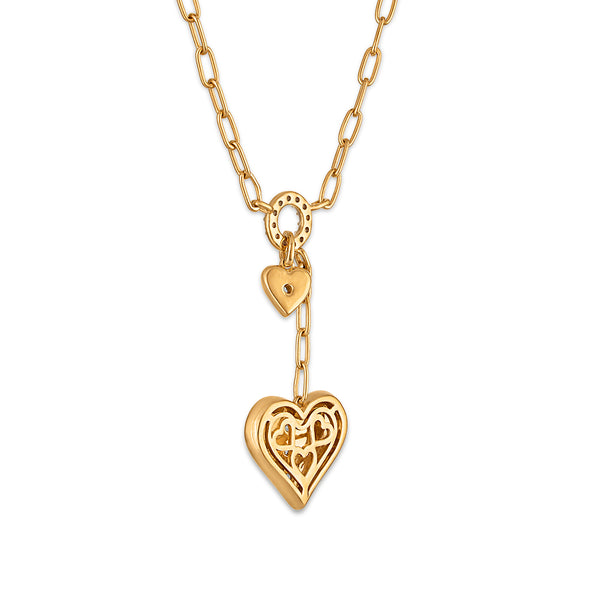 White Diamond Hearts & Symbols Necklace in 925 Silver