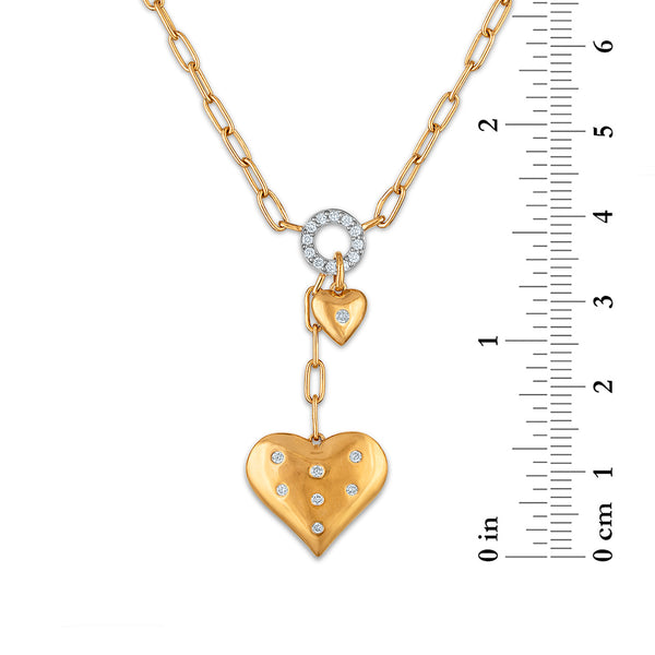 White Diamond Hearts & Symbols Necklace in 925 Silver
