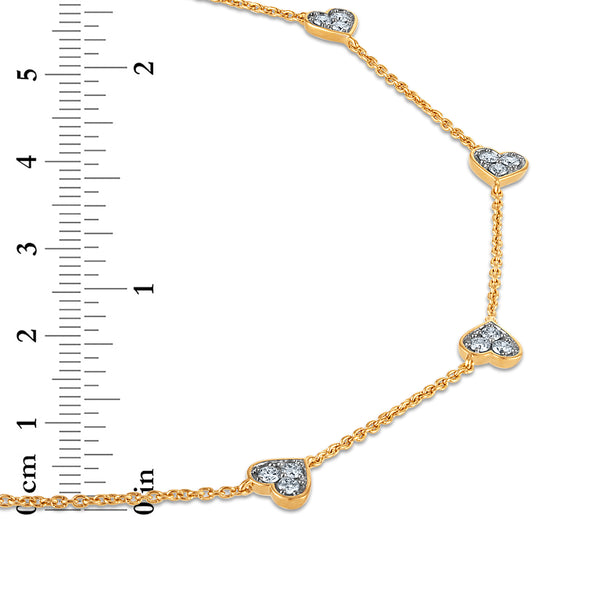 White Diamond Hearts & Symbols Necklace in 925 Silver