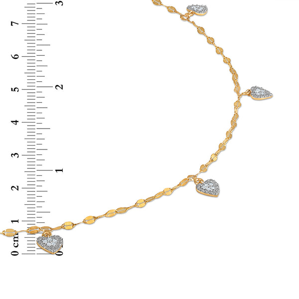 White Diamond Hearts & Symbols Necklace in 925 Silver