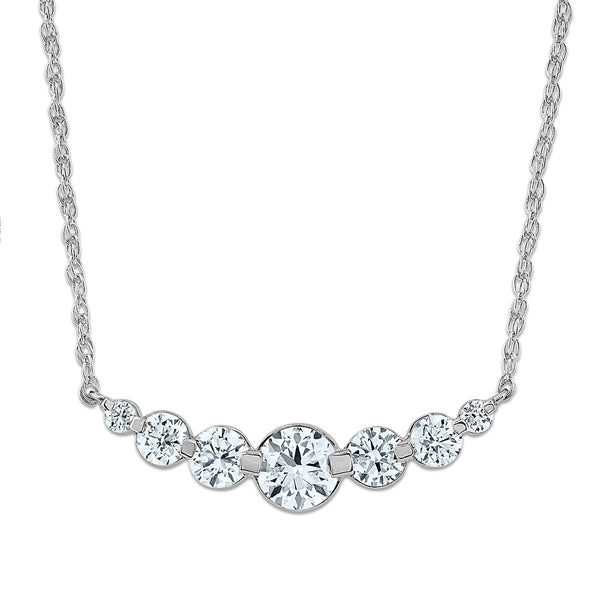 EcoLove 1 CTW Lab Grown Diamond 18-inch 7-Stone Necklace in Sterling Silver