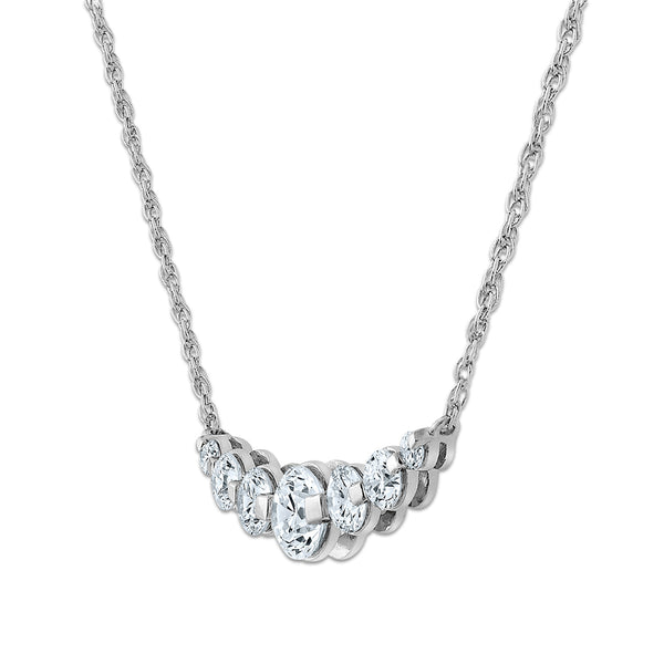 EcoLove 1 CTW Lab Grown Diamond 18-inch 7-Stone Necklace in Sterling Silver