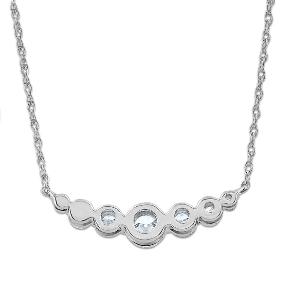 EcoLove 1 CTW Lab Grown Diamond 18-inch 7-Stone Necklace in Sterling Silver