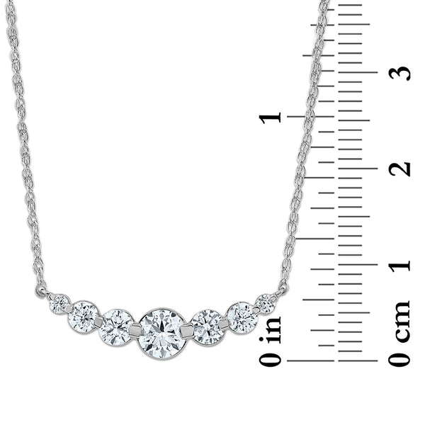EcoLove 1 CTW Lab Grown Diamond 18-inch 7-Stone Necklace in Sterling Silver