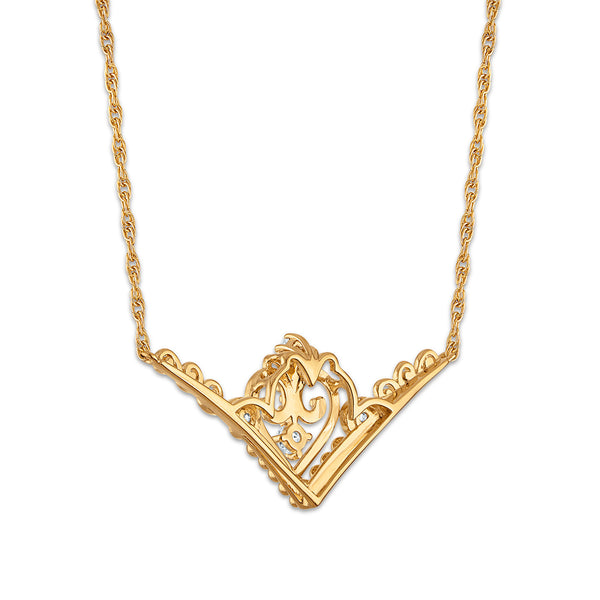 White Diamond Quinceanera Necklace in 10KT Gold