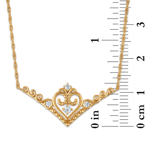 White Diamond Quinceanera Necklace in 10KT Gold