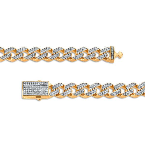 White Diamond Cuban Link Necklace in 925 Silver