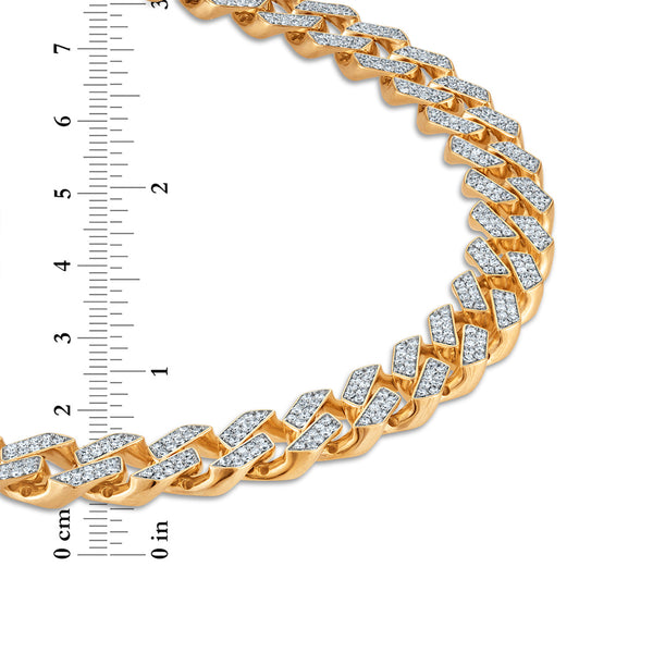 White Diamond Cuban Link Necklace in 925 Silver