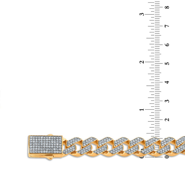 White Diamond Cuban Link Necklace in 925 Silver