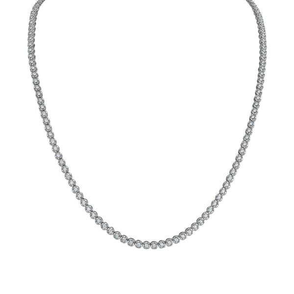 White Diamond Tennis Necklace in 925 Silver