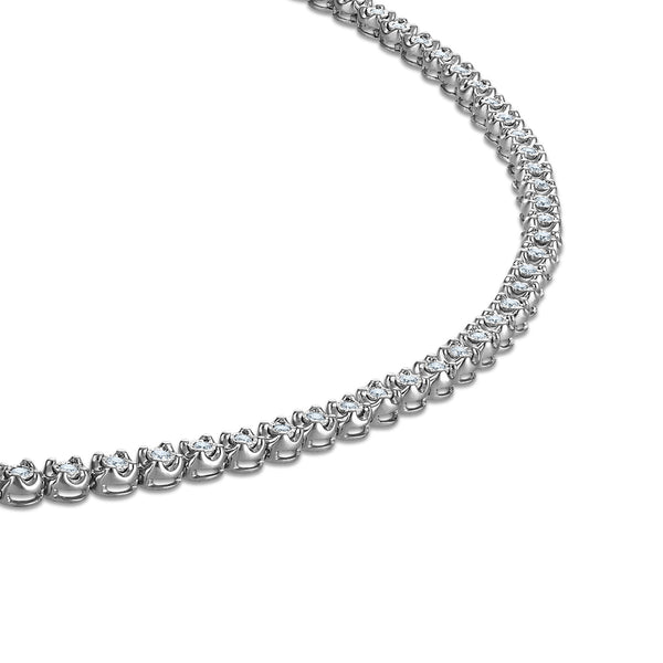 White Diamond Tennis Necklace in 925 Silver