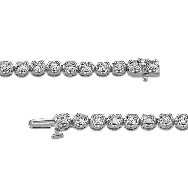 White Diamond Tennis Necklace in 925 Silver