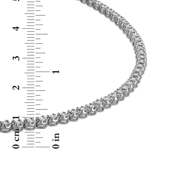 White Diamond Tennis Necklace in 925 Silver
