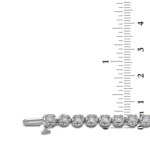 White Diamond Tennis Necklace in 925 Silver