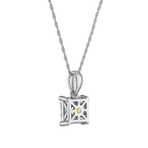 EcoLove 1/4 CTW Lab Grown Diamond Cluster 18-inch Pendant in 14KT White Gold