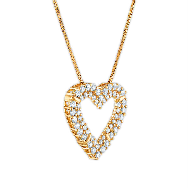 EcoLove 1 CTW Lab Grown Diamond Heart 18-inch Pendant in 10KT Yellow Gold