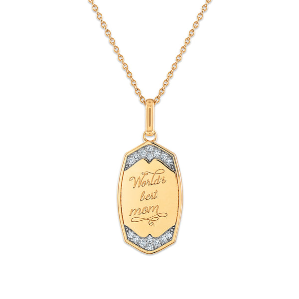 White Diamond Pendant in 10KT Gold