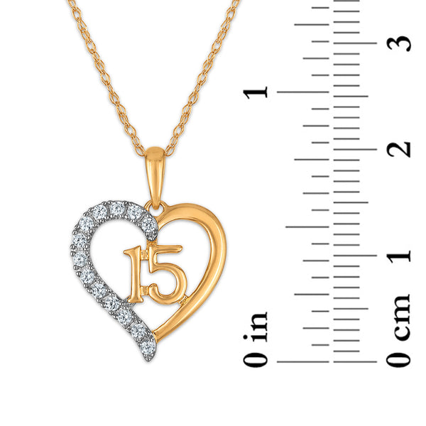 White Diamond Hearts & Symbols Pendant in 10KT Gold