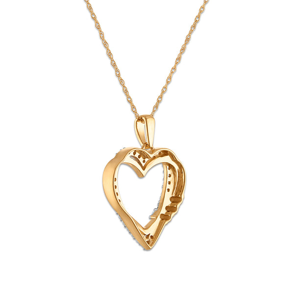 White Diamond Hearts & Symbols Pendant in 10KT Gold