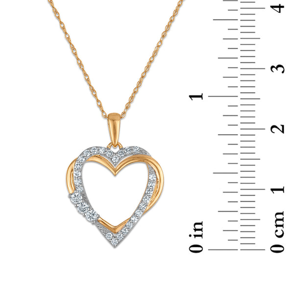 White Diamond Hearts & Symbols Pendant in 10KT Gold