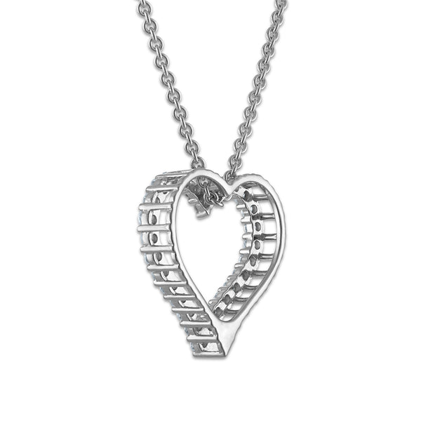 EcoLove 1/4 CTW Lab Grown Diamond 18-inch Heart Pendant in Sterling Silver