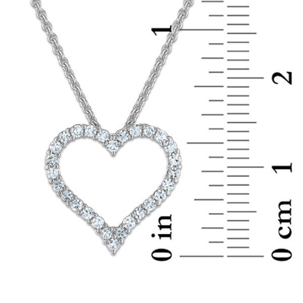 EcoLove 1/4 CTW Lab Grown Diamond 18-inch Heart Pendant in Sterling Silver