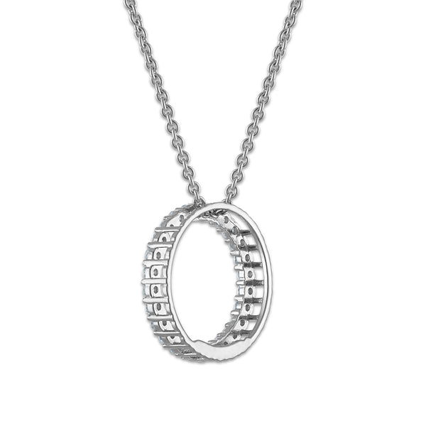 EcoLove 1/4 CTW Lab Grown Diamond 18-inch Circle Pendant in Sterling Silver
