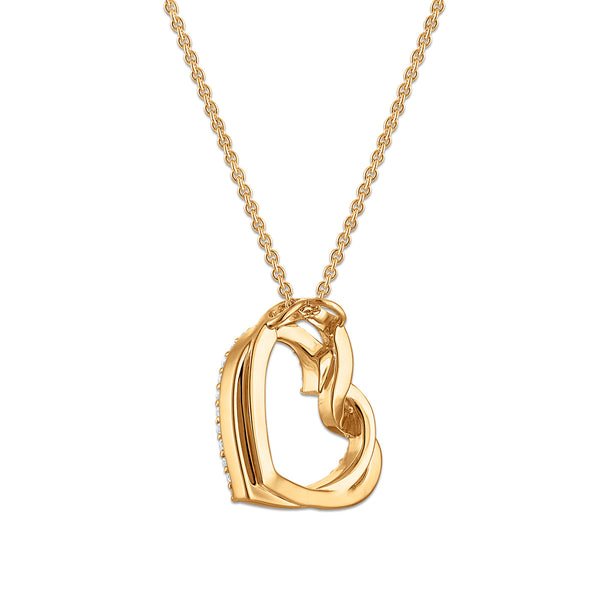 EcoLove 1/4 CTW Lab Grown Diamond Heart Pendant in Yellow Gold Plated Sterling Silver