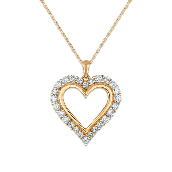 White Diamond Hearts & Symbols Pendant in 10KT Gold