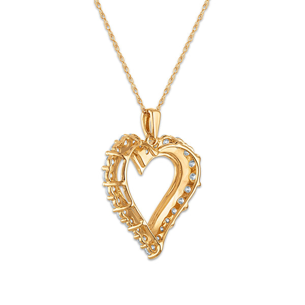 White Diamond Hearts & Symbols Pendant in 10KT Gold