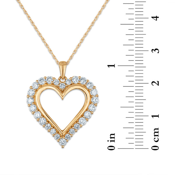 White Diamond Hearts & Symbols Pendant in 10KT Gold