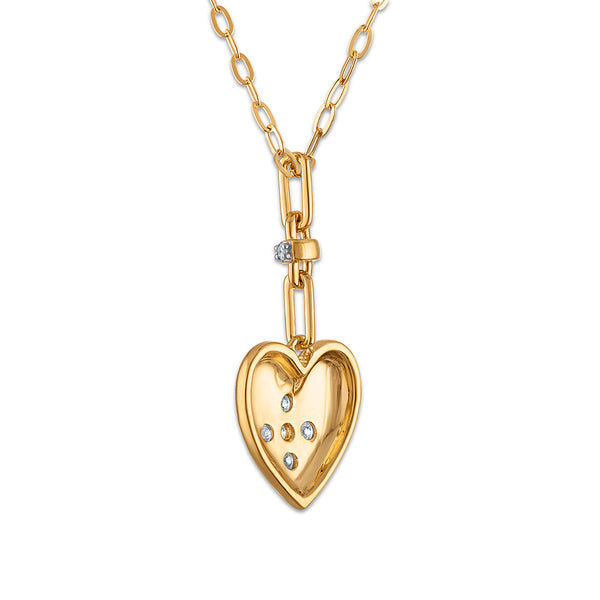 White Diamond Hearts & Symbols Pendant in 925 Silver