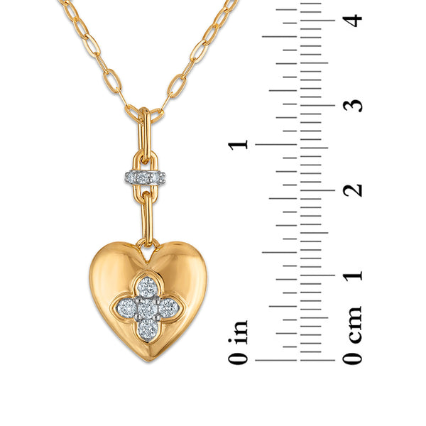 White Diamond Hearts & Symbols Pendant in 925 Silver