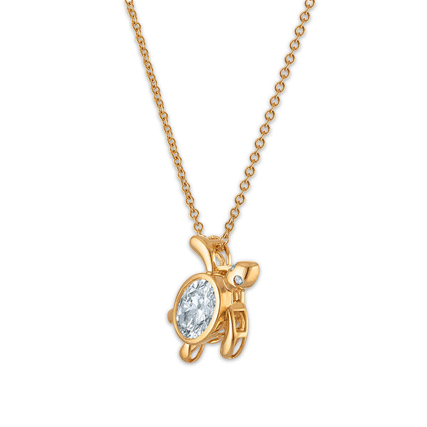 White Diamond Pendant in 925 Silver
