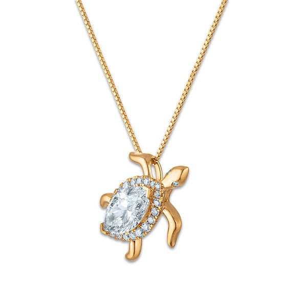 White Diamond Pendant in 10KT Gold