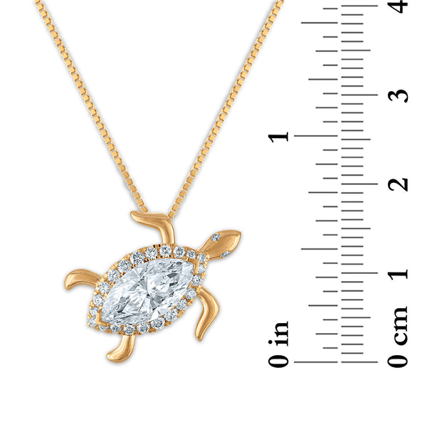 White Diamond Pendant in 10KT Gold