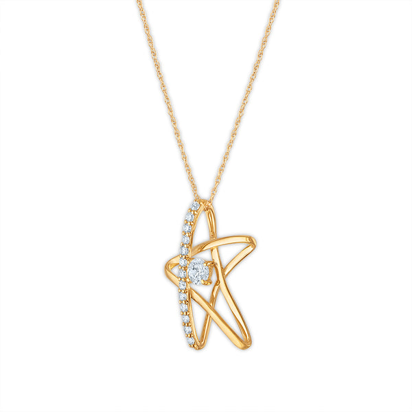 White Diamond Pendant in 10KT Gold