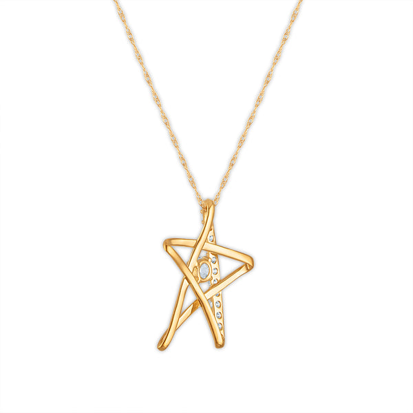 White Diamond Pendant in 10KT Gold