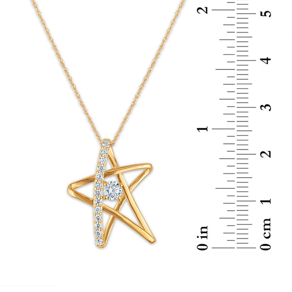 White Diamond Pendant in 10KT Gold