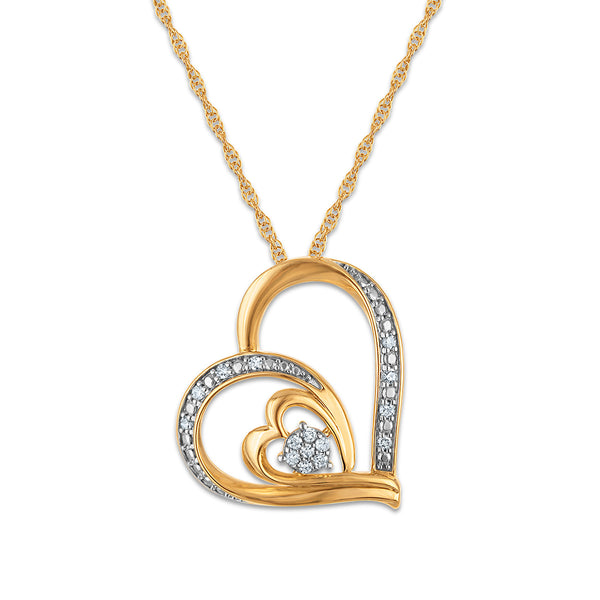 White Diamond Hearts & Symbols Pendant in 925 Silver