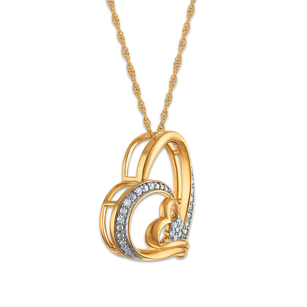 White Diamond Hearts & Symbols Pendant in 925 Silver