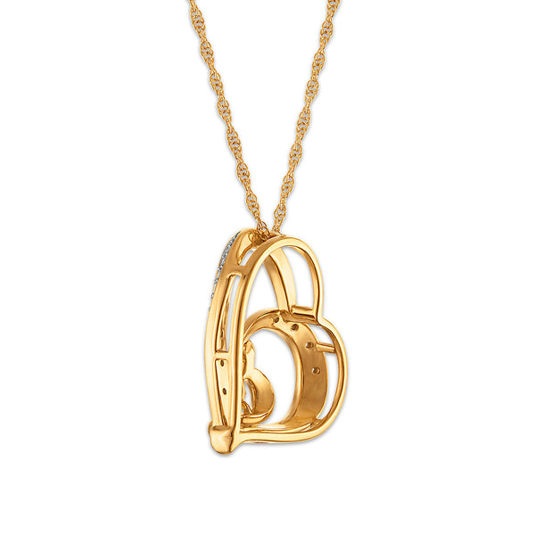 White Diamond Hearts & Symbols Pendant in 925 Silver