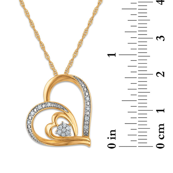 White Diamond Hearts & Symbols Pendant in 925 Silver