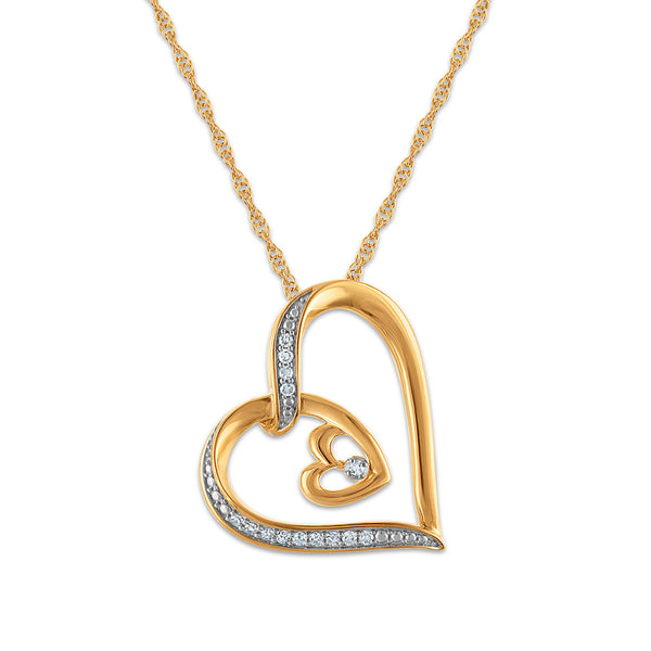 White Diamond Hearts & Symbols Pendant in 925 Silver