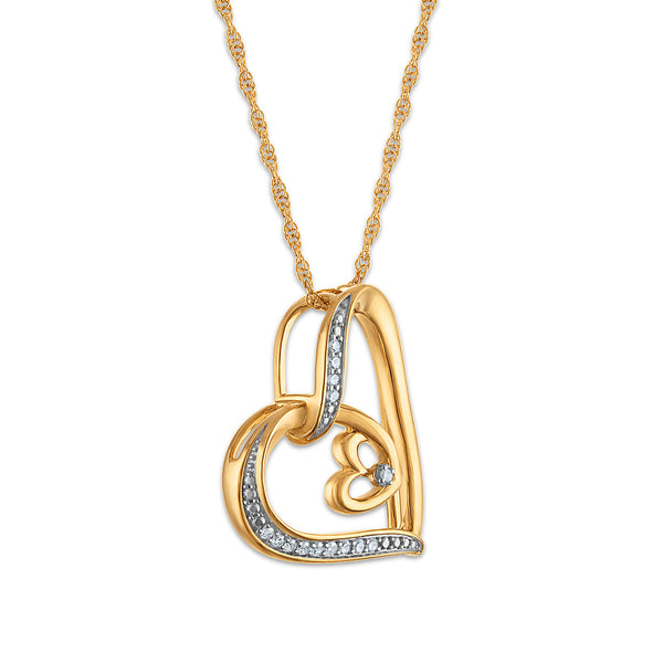 White Diamond Hearts & Symbols Pendant in 925 Silver