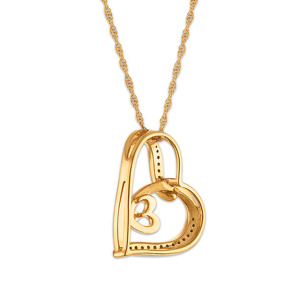 White Diamond Hearts & Symbols Pendant in 925 Silver